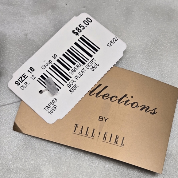 Tall Girl Box Pleat Long New Black Holiday Full NWT Skirt Plus Size 18 - Picture 8 of 8